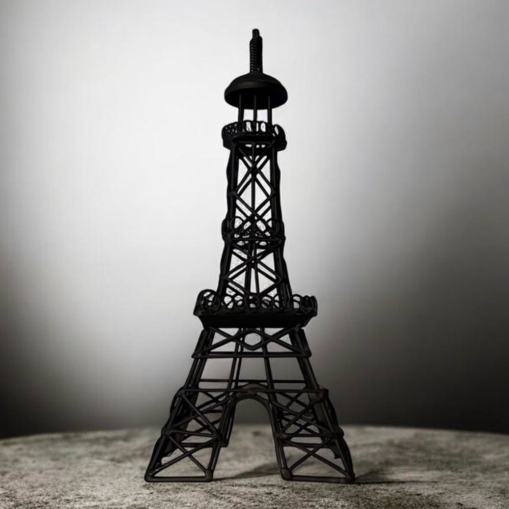 Eiffel Tower Home Accent Decor Metal with Matte Black Finish 12”x 4.5”